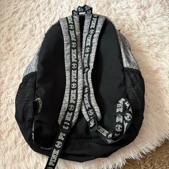 PINK Victoria's Secret Gray and Black Backpack Sporty Design Campus Bag Vintage - Picture 6 of 6